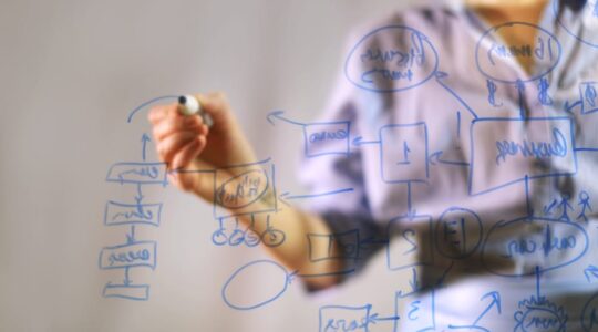 Girl,Draws,On,The,Board.,Intellectual,Map.,Mind,Map.,Education.