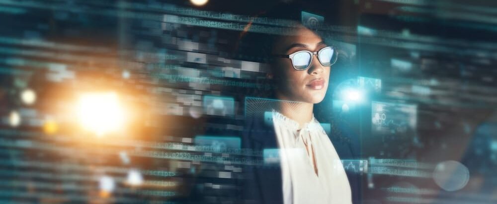 Digital,,Economy,And,Stock,Market,With,A,Woman,Trading,While Digital,,Economy,And,Stock,Market,With,A,Woman,Trading,While