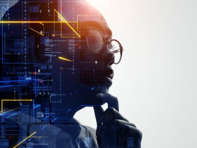 Profile,Of,Woman,And,Data,Network,Concept.,Artificial,Intelligence.,Wide