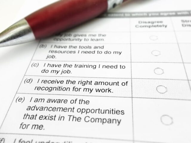 Closeup,On,An,Employee,Satisfaction,Survey