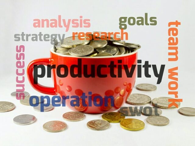 Conceptual,Image,Of,Business,And,Motivation,Word,Productivity,Over,The